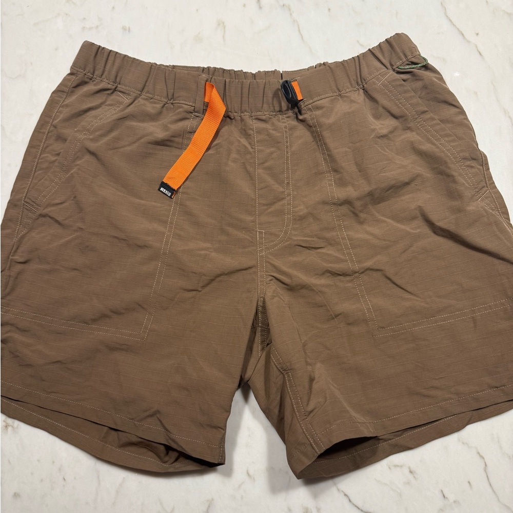 REI Men's Brown Shorts with Orange Accent